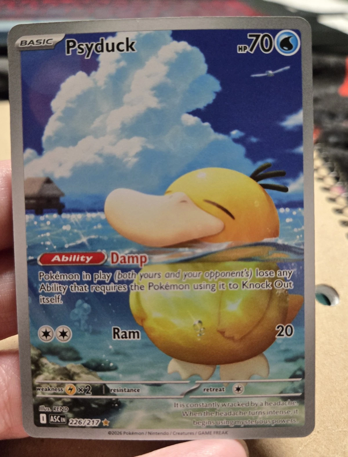 Pokemon Psyduck Illustration Rare Holo Full Art 226/217 (read description)