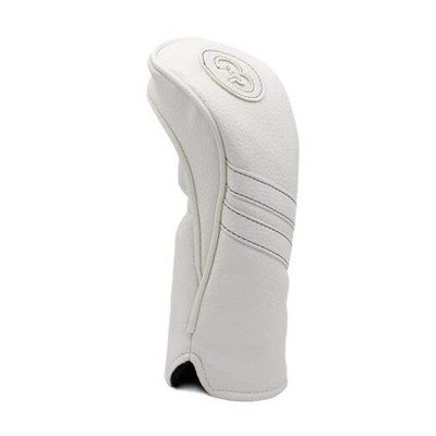 Classic Leather Golf Club Head Covers - Wood - White/White