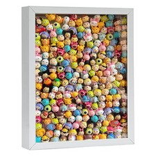 Kennmo 8x10 White Wooden Shadow Box Frame Memory Box, MDF Wood with Tempered ...