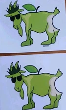 🐐🐐 GOAT USA Sticker / 2 Pack Green Apple Goat USA stickers - -New 🐐🐐