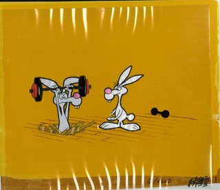 CARNATION RABBIT COMMERCIAL ANIMATION PRODUCTION CEL W/MATCHING DWG 06032025 5