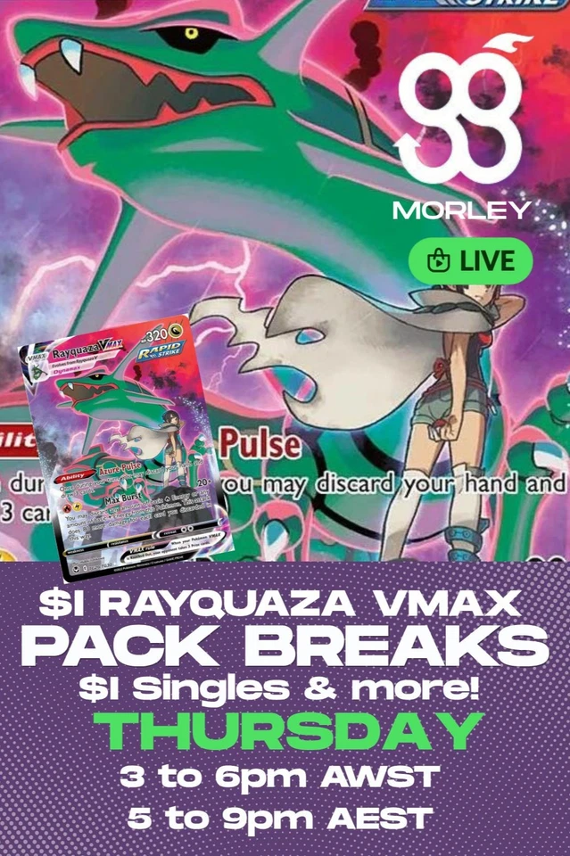 $1 Rayquaza VMAX + $1 Singles & Pack Breaks