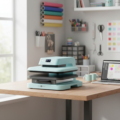 #ad Compact Light Blue 15x15 Heat Press with Auto Release Ideal for Easy Transfers $448.39