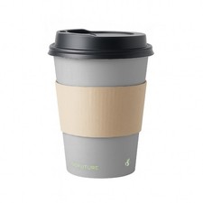 8oz single wall Compostable  Paper Coffee Cups with Lids & Sleeves 50-100pcs