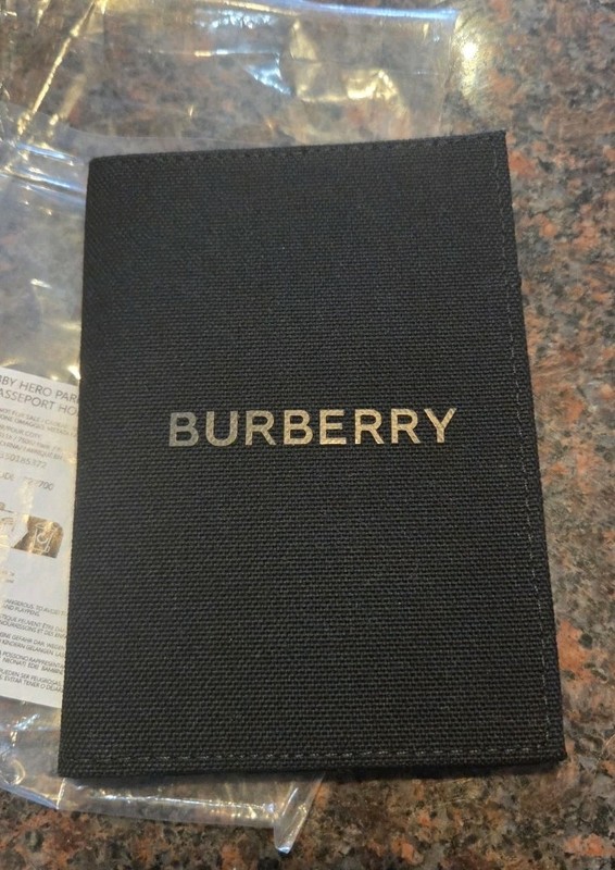 Burberry Black Passport Canvas Holder Cover