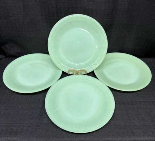 Vintage Fire King Jadeite Jane Ray Dinner Plates 9” Set of 4 Anchor Hocking