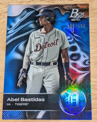 Abel Bastidas Detroit Tigers 2023 Bowman Platinum Blue RC #'ed /150