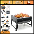 Portable Folding Charcoal BBQ Grill - Stainless Steel Outdoor Smoker for Camping