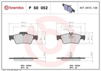 Bremsbelagsatz, Scheibenbremse P 50 052 Brembo FüR MERCEDES-BENZ