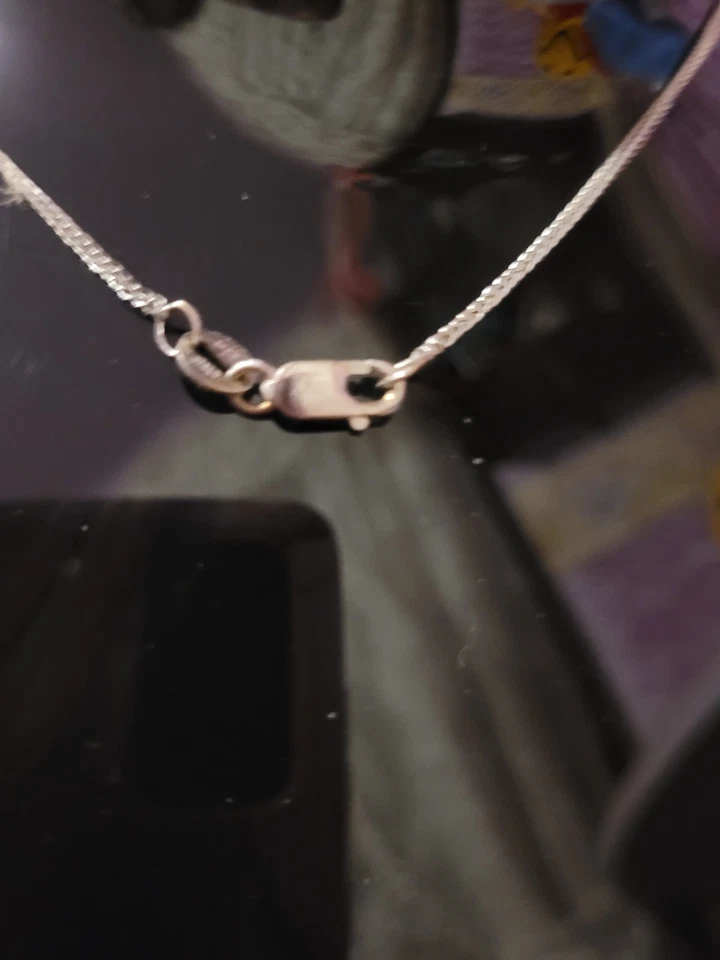 Collar Rogers & Hollands "Magia Azul" con astillas de diamantes cadena de oro blanco de 18" Foto 3 de 3