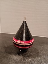 Mexican Wooden Spinning Toy Black Red Trompo With Out String
