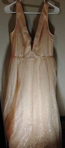 Moda Nova Blush Rosa Metalizado Todo Eso Brilla Vestido Formal Talla XL - Imagen 1 de 8