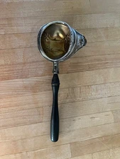 Antique Silverplated Tea Strainer w/HandTurned Handle Paye & Baker patented 1917