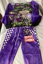Boy s Monster Jam Hoodie and Joggers 2 Piece Set Grave Digger Size Large