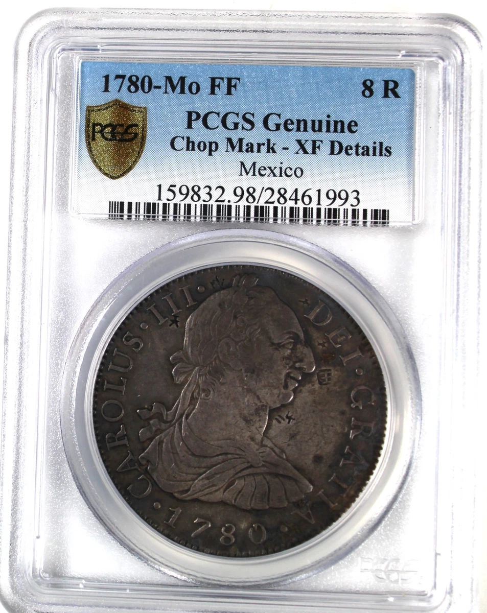 8 Reales Silver 1780 Year Colonial Mexico Coins (Pre - 1821) for