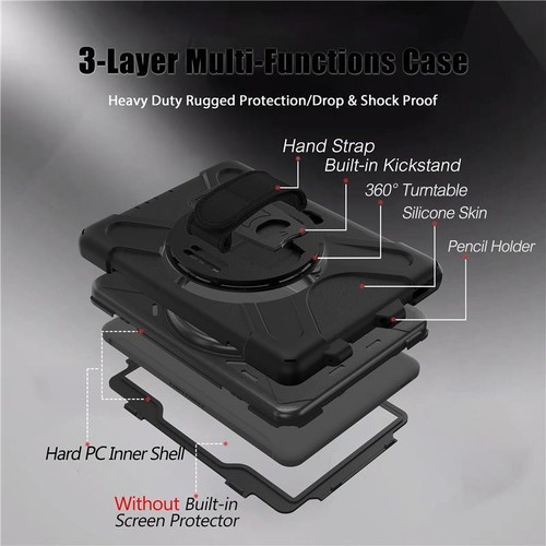 Stand Case For Samsung Tab Active 2 3 Pro / 4 Pro / Rugged Hand Shoulder Strap - Picture 13 of 55