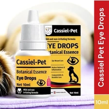 Cassiel Pet Eye Drops Tear Stain Cleaner Pet Eye Drop for Dogs & Cats 10ml