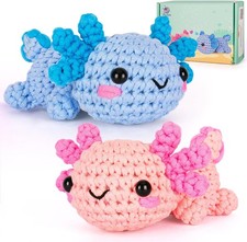 Crochet Kit For Beginners Axolotl DIY Starter Set With Video Tutorials