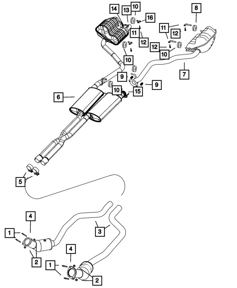Genuine Mopar Exhaust Muffler And Resonator Right 5147248ae Foto 3 de 3