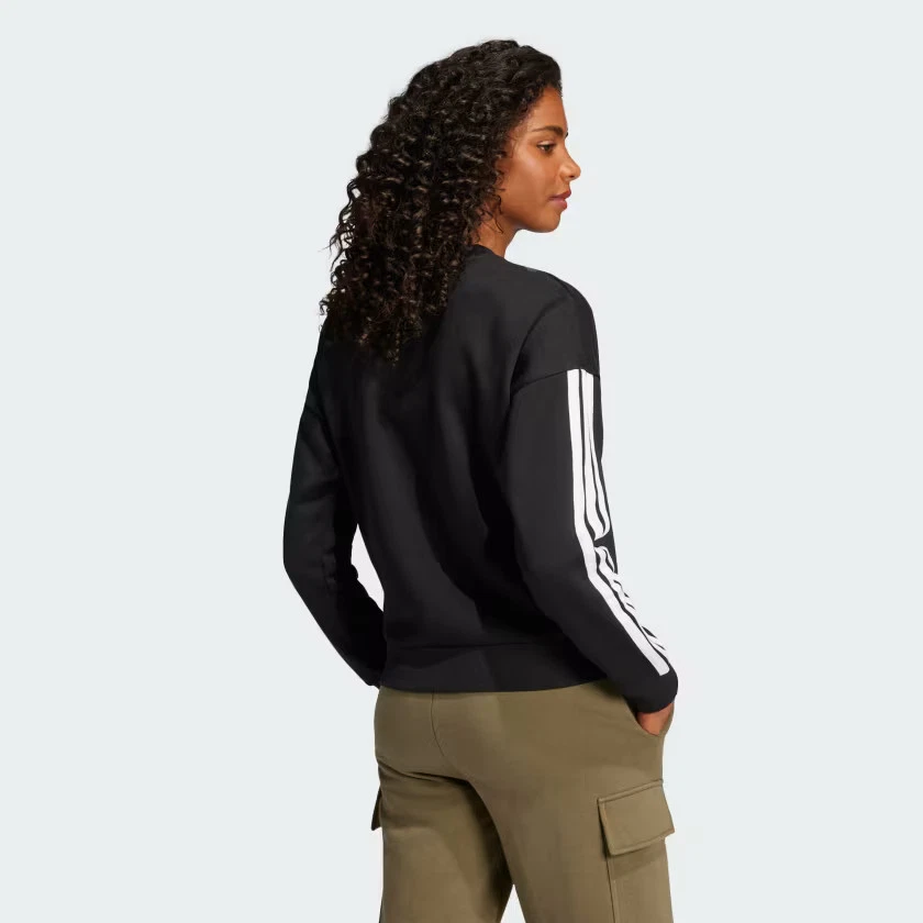 adidas women Essentials 3-Stripes Fleece Sweatshirt - Image 2 of 4