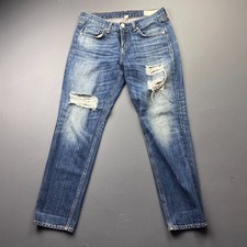 Rag & Bone Boyfriend Jeans Women's 26 Blue Denim Distressed Faded Barneys NYC