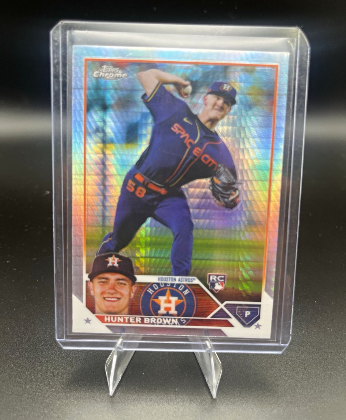 Topps 2023 Topps Chrome Hunter Brown RC Prism Refractor #197 Astros
