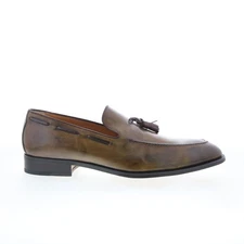 Di Bianco GB317 Mens Brown Leather Slip On Loafers & Slip Ons Casual Shoes 12