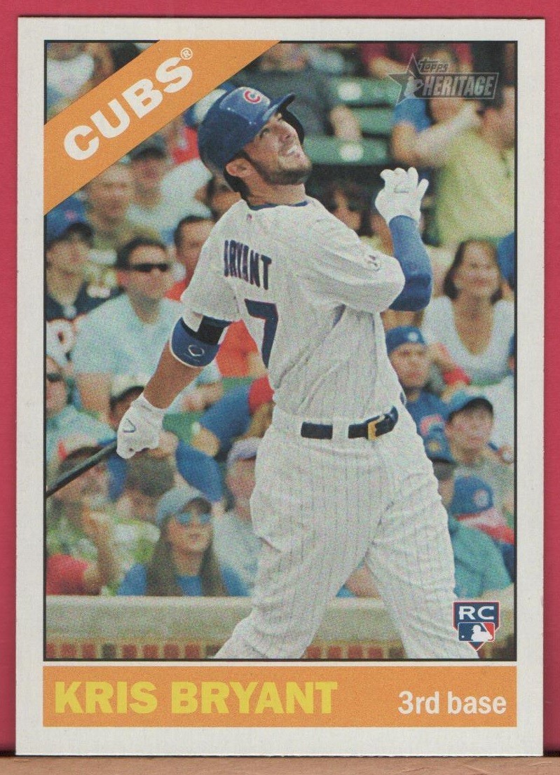 2015 Topps Heritage ACTION SP - KRIS BRYANT - IMAGE VARIATION Rookie #725 - RC