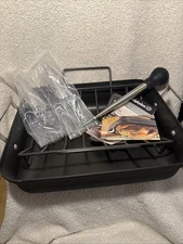 Calphalon Nonstick 16-Inch Roasting Pan w/ Rack Utensils & Baster Crate & Barrel