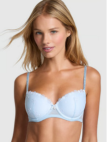 Victoria's Secret  Lightly Lined Balconette Icy Blue Bra and Panty Set  38C
