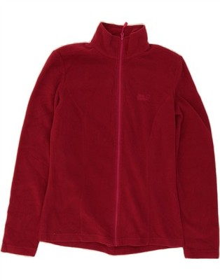 JACK WOLFSKIN Womens Fleece Jacket UK 12 Medium  Red Polyester BC10