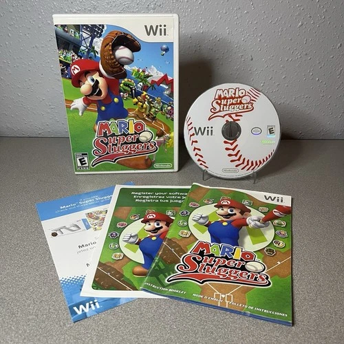 Mario Super Sluggers Nintendo Wii 2008 Complete W/ Manual CIB TESTED & WORKS