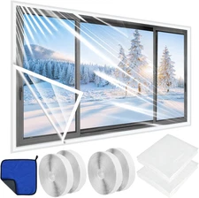 Winter Window Insulation Kit - 2 Sets, 47"x63", Cuttable Plastic Covering