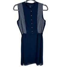 Tommy Hilfiger Navy Blue Sleeveless Lightweight Above Knee Dress Pockets Size 4