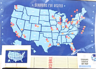 New NFL & MLB Stadiums & Ballparks I ve Visited Scratch-off Map Wall Chart