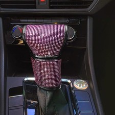 Bling Pink PU Leather Gear Shift Knob Cover Protector, Universal A Color: Pink