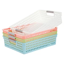 4 Pack Paper Tray Organizer4A Paper Tray Durable Desk Storage BinsStackable S...