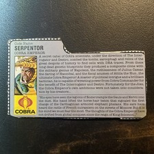 Vintage GI Joe File Card Serpentor Cobra Emperor.