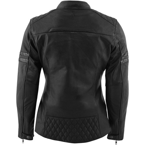 Chaqueta de cuero de moto para mujer 44 - Rusty Stitches Joyce v2 - negro brillo - Imagen 2 de 2