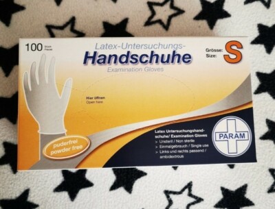 1xLatex-Handschuhe 100Stück, Einmalhandschuhe, Untersuchungshandschuhe Größe:S