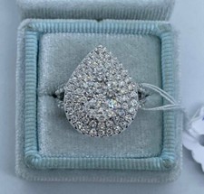 2Ct Round Lab-Created Diamond 14K White Gold Finish Pear Shape Engagement Ring