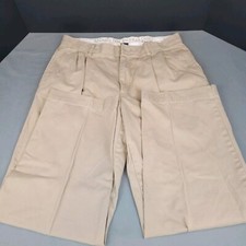CHAPS True American Chino Tan Pleated Front Classic Straight Fit Pant 33 X 30