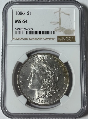 1886 Morgan dollar (#19536) NGC MS64 Colorful toning