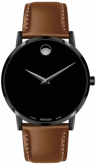 movado museum black dial stainless steel men's watch