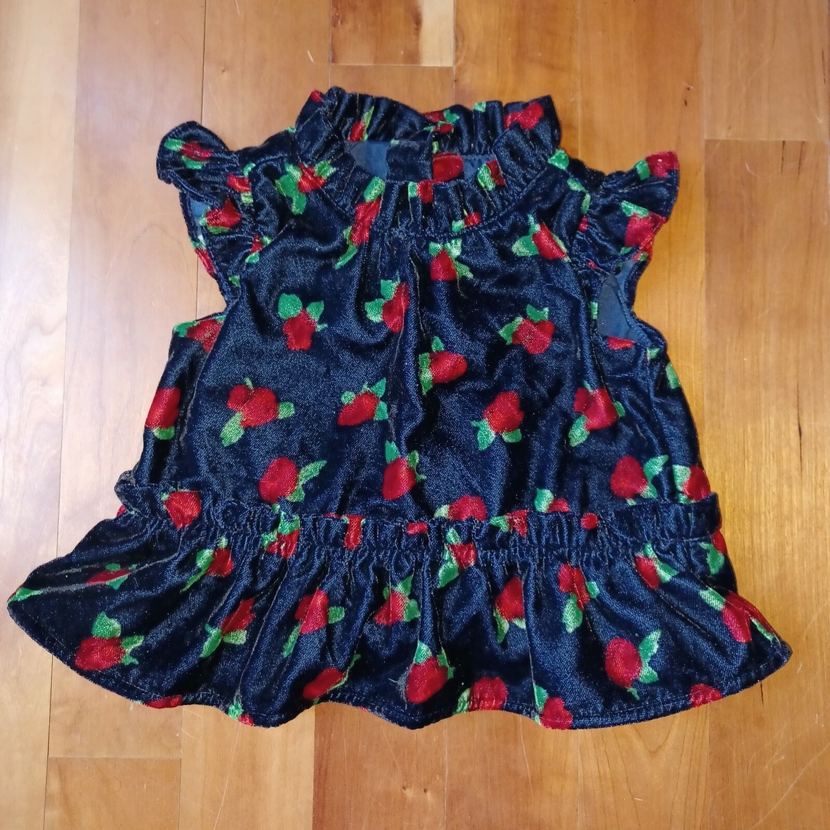 janie and jack blue velvet dress Velvet blue dress with baguette embroidery