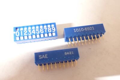 10-fach DIP SCHALTER DIL BLAU PCB Schalter Goldkontakte Qualitätsschalter x5 Stück