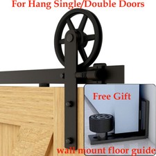 4FT -20FT Sliding Barn Door Hardware Track Single/Double Door Kit, Home/Kitchen