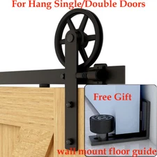 4FT -20FT Sliding Barn Door Hardware Track Single/Double Door Kit, Home/Kitchen
