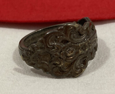 Vintage International Deep Silver Silver Plated LÖFFEL GRIFF SIGNIERT RING Bypass