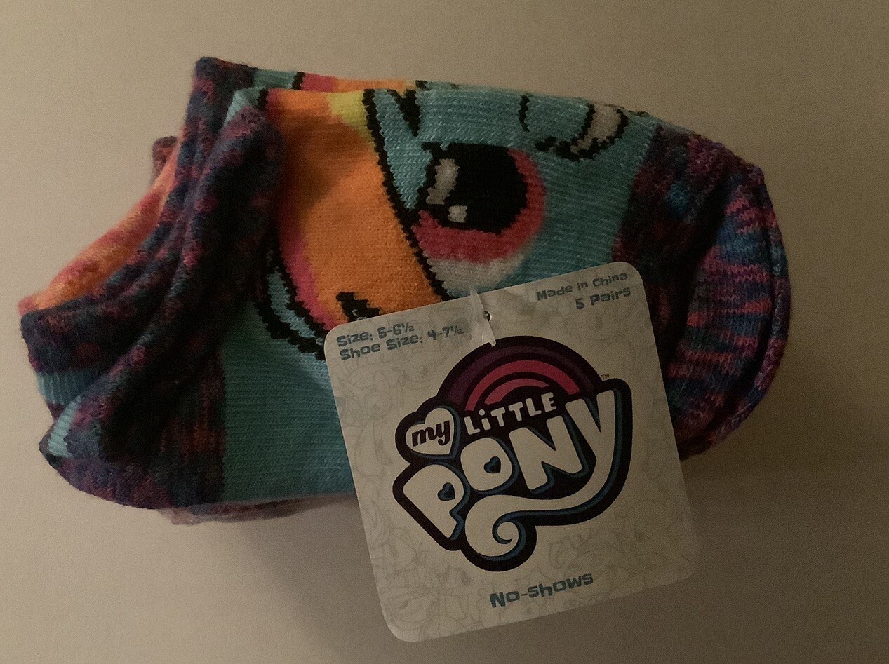 MY LITTLE PONY Calze colorate arcobaleno confezione da 5 caviglia no show taglia 5 6 5